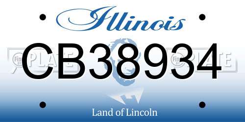 CB38934 Illinois License Plate