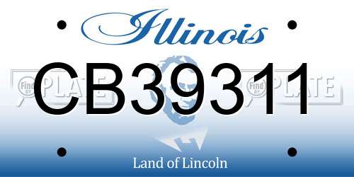 CB39311 Illinois License Plate