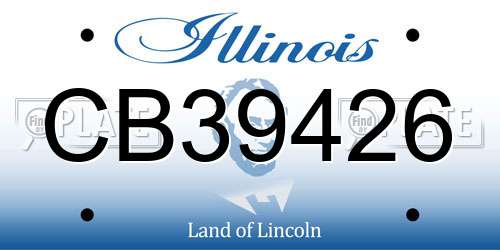 CB39426 Illinois License Plate