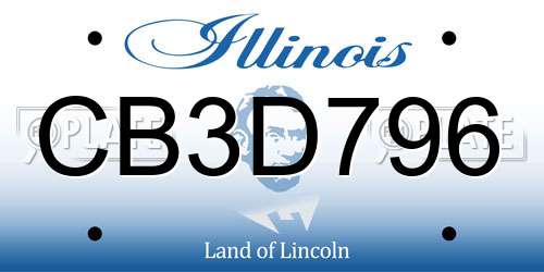 CB3D796 Illinois License Plate