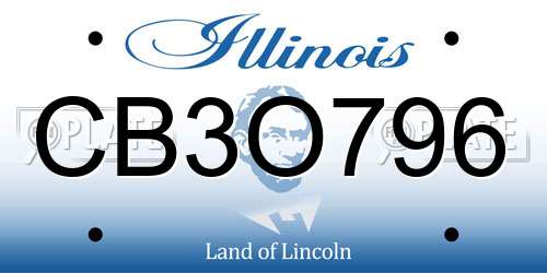 CB3O796 Illinois License Plate