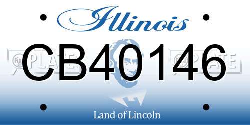 CB40146 Illinois License Plate