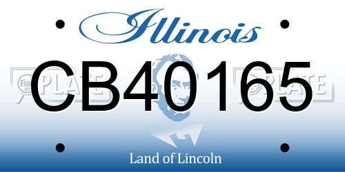 CB40165 Illinois License Plate