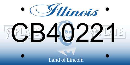 CB40221 Illinois License Plate
