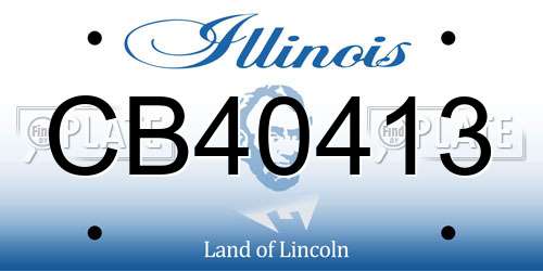 CB40413 Illinois License Plate