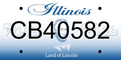CB40582 Illinois License Plate