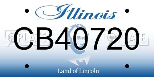 CB40720 Illinois License Plate