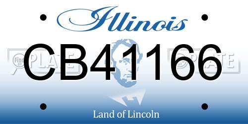 CB41166 Illinois License Plate