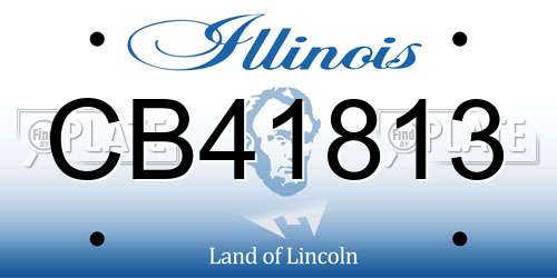 CB41813 Illinois License Plate