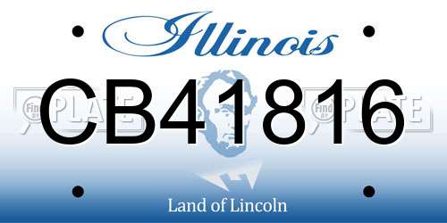CB41816 Illinois License Plate