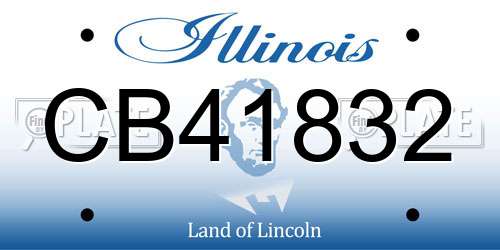 CB41832 Illinois License Plate
