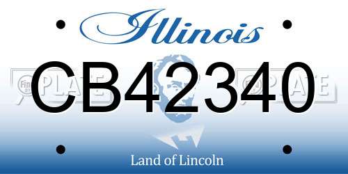 CB42340 Illinois License Plate