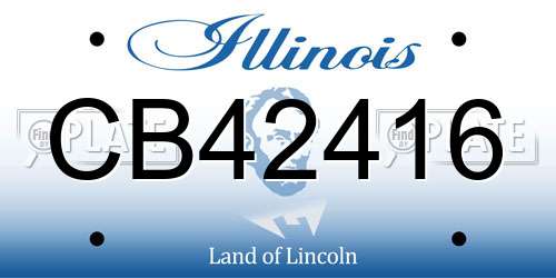 CB42416 Illinois License Plate