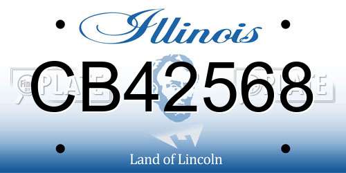 CB42568 Illinois License Plate