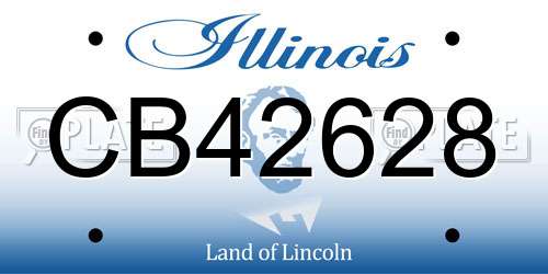 CB42628 Illinois License Plate