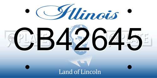 CB42645 Illinois License Plate
