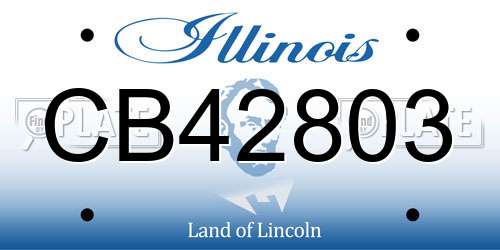 CB42803 Illinois License Plate