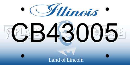 CB43005 Illinois License Plate