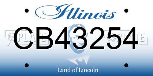 CB43254 Illinois License Plate