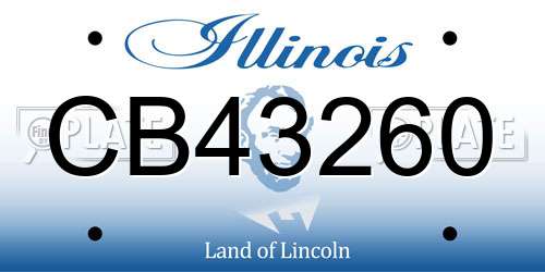 CB43260 Illinois License Plate