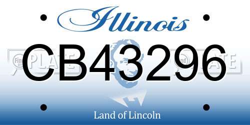 CB43296 Illinois License Plate