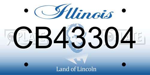 CB43304 Illinois License Plate