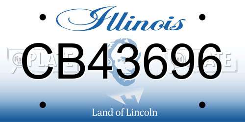 CB43696 Illinois License Plate