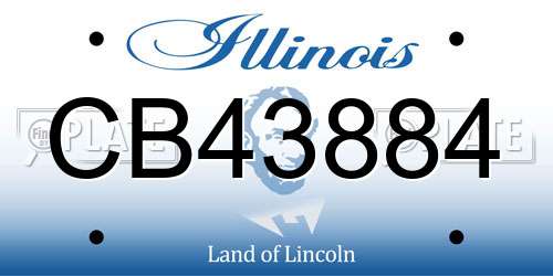 CB43884 Illinois License Plate