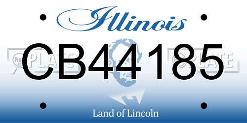 CB44185 Illinois License Plate