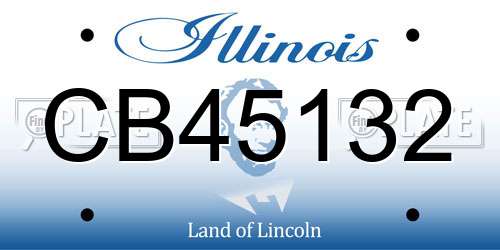 CB45132 Illinois License Plate