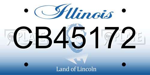 CB45172 Illinois License Plate