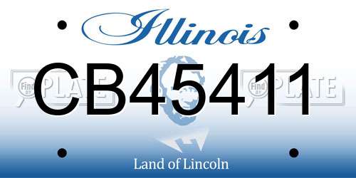 CB45411 Illinois License Plate