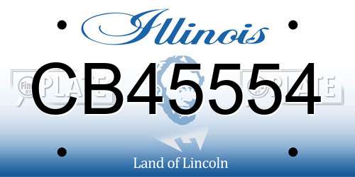 CB45554 Illinois License Plate