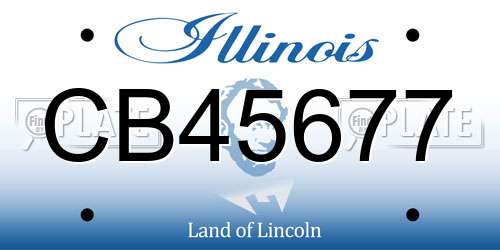 CB45677 Illinois License Plate