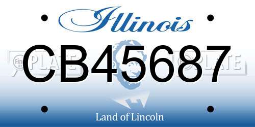 CB45687 Illinois License Plate