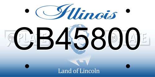 CB45800 Illinois License Plate