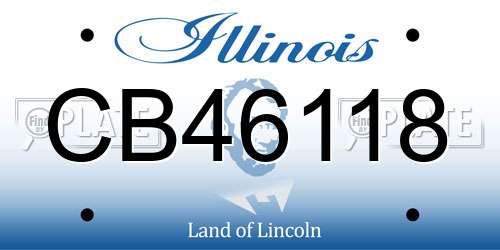 CB46118 Illinois License Plate