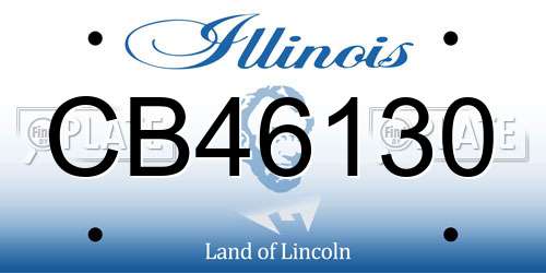 CB46130 Illinois License Plate