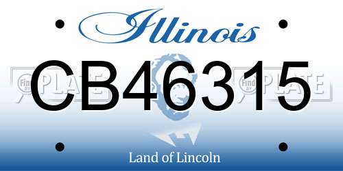 CB46315 Illinois License Plate