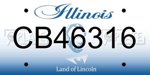 CB46316 Illinois License Plate