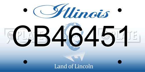 CB46451 Illinois License Plate
