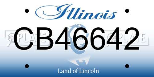 CB46642 Illinois License Plate