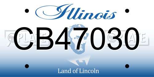 CB47030 Illinois License Plate