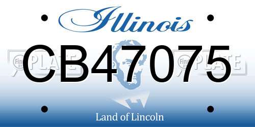 CB47075 Illinois License Plate