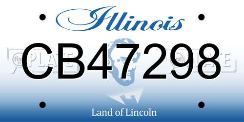 CB47298 Illinois License Plate