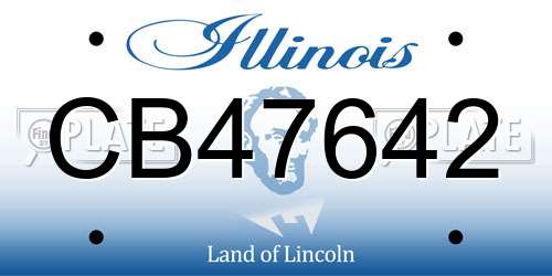 CB47642 Illinois License Plate