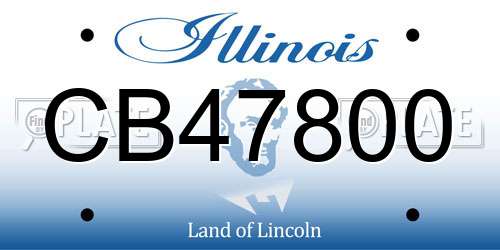 CB47800 Illinois License Plate