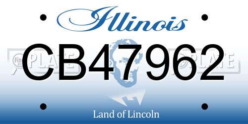 CB47962 Illinois License Plate