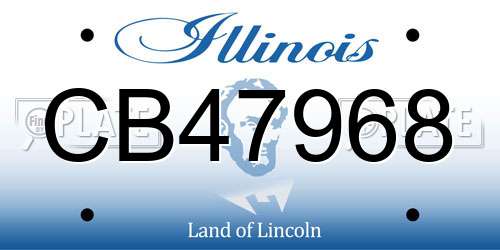 CB47968 Illinois License Plate