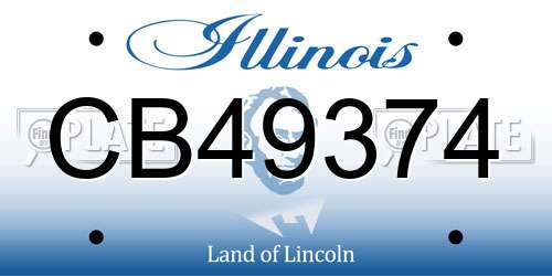 CB49374 Illinois License Plate